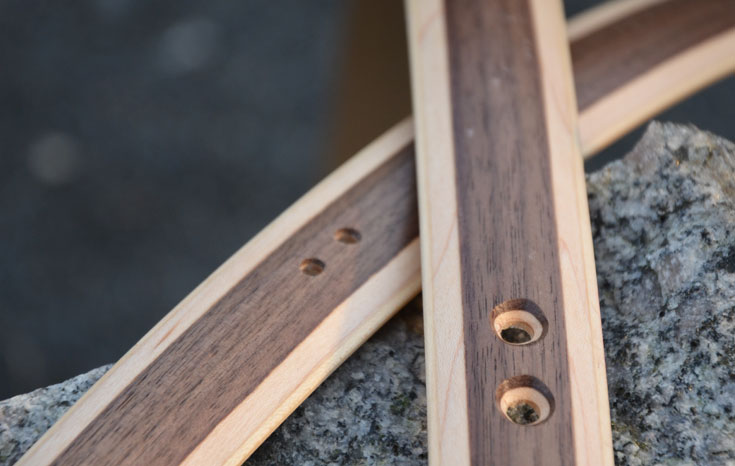Holzschutzbleche mit Intarsie